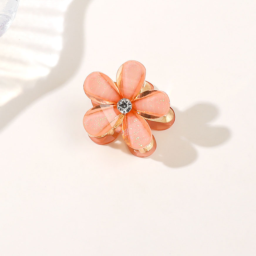 8:Small crystal clip -orange