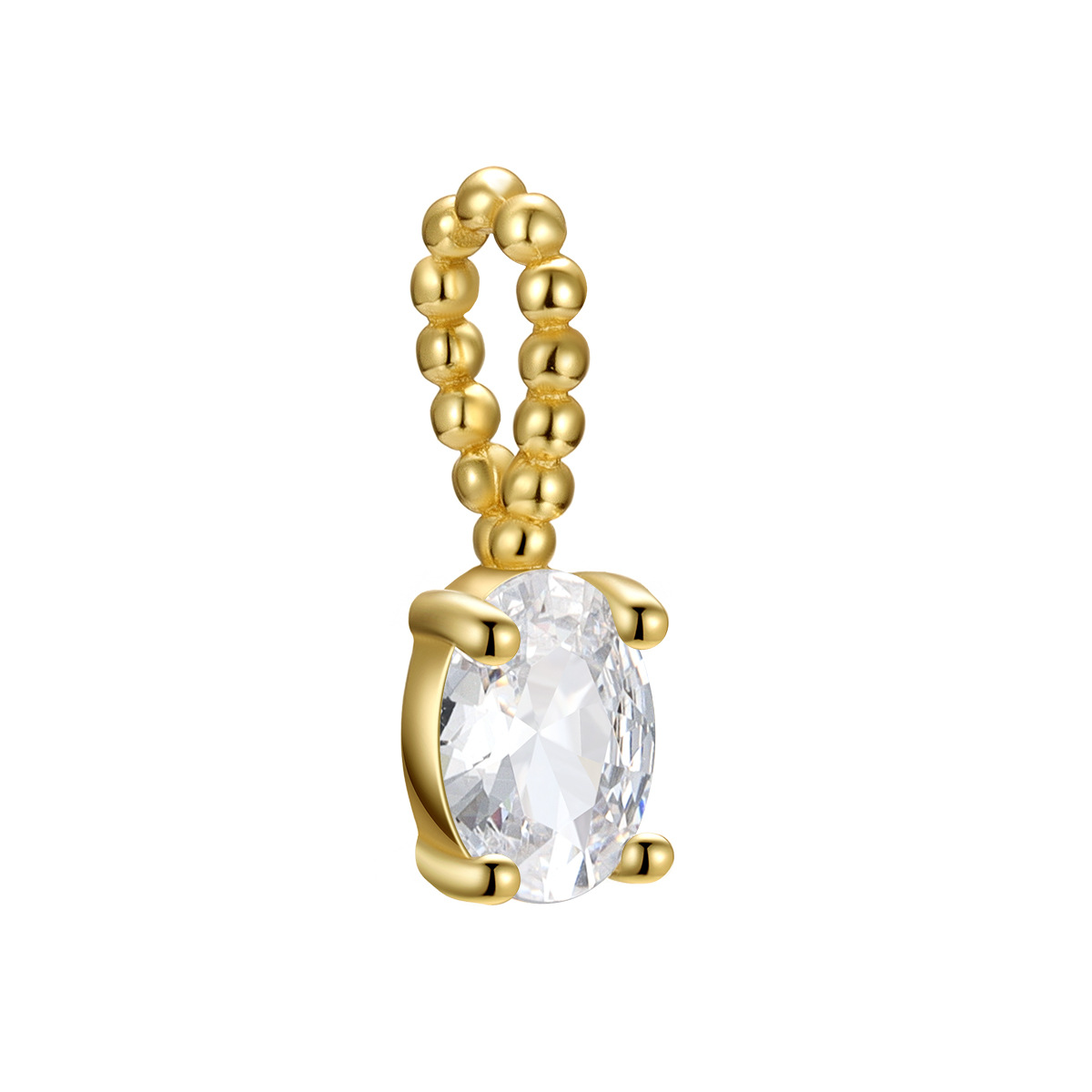 Yellow gold white stone