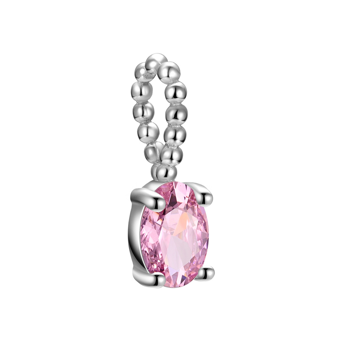 White gold pink stone