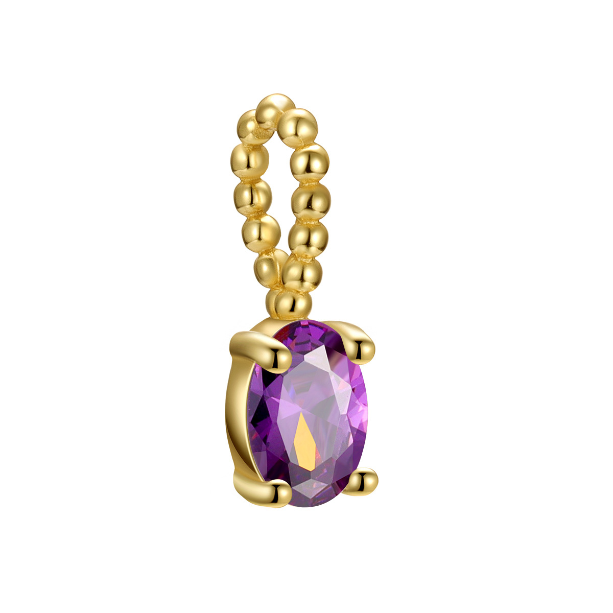 Yellow gold purple stone