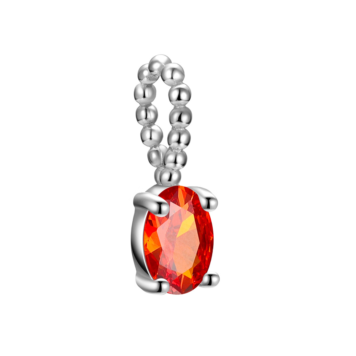 White gold light red stone