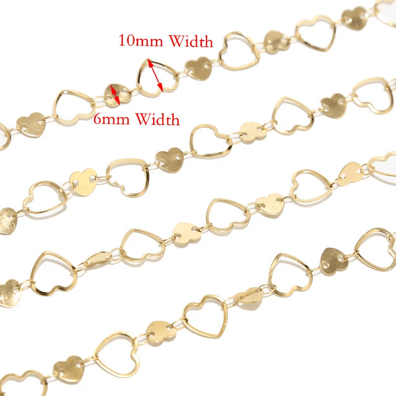 Golden double  heart chain