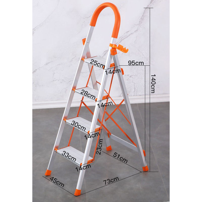 Thickened flat 4-step aluminum alloy orange