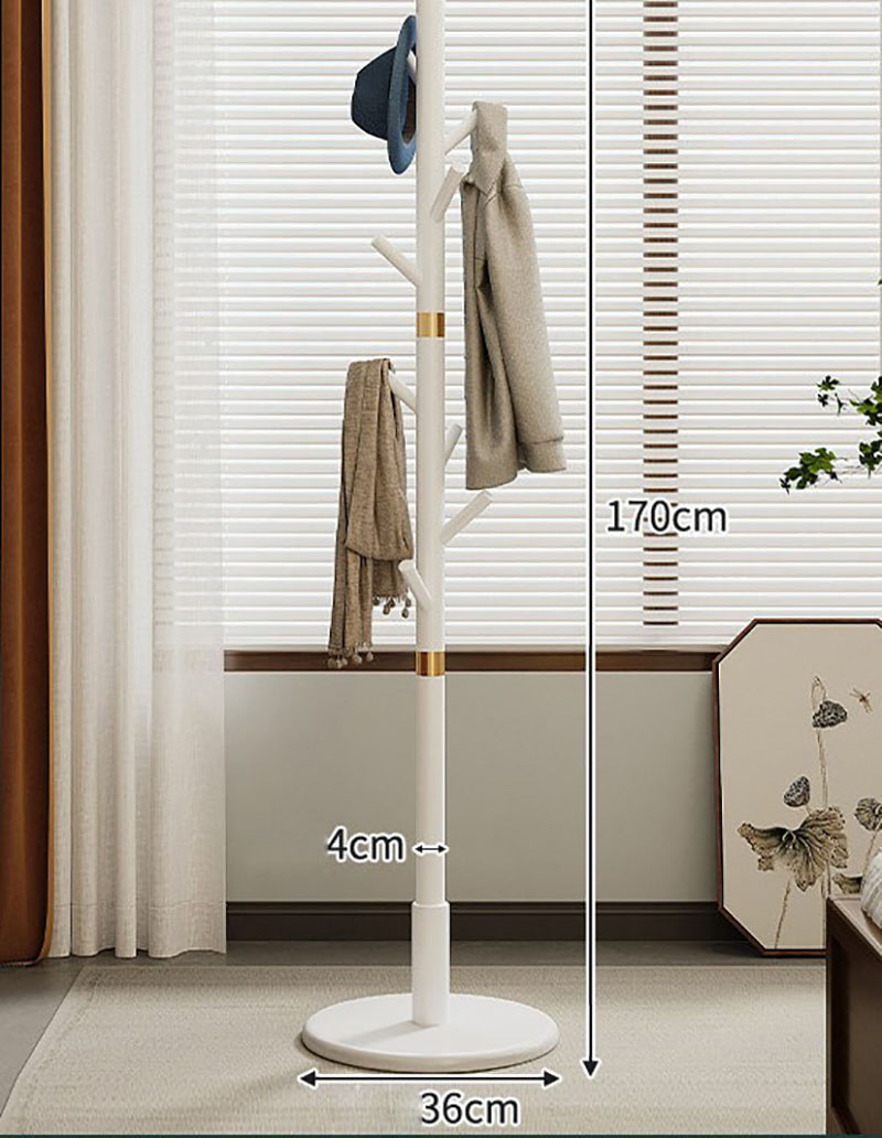 Warm white - Beech copper coat rack