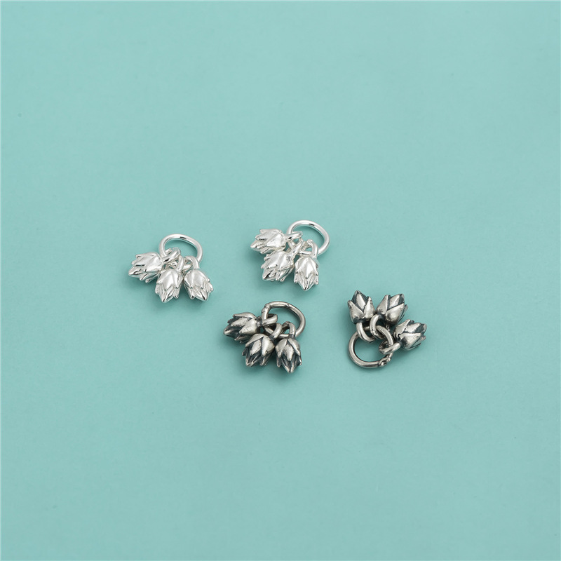 Buds, plain silver-3x7mm