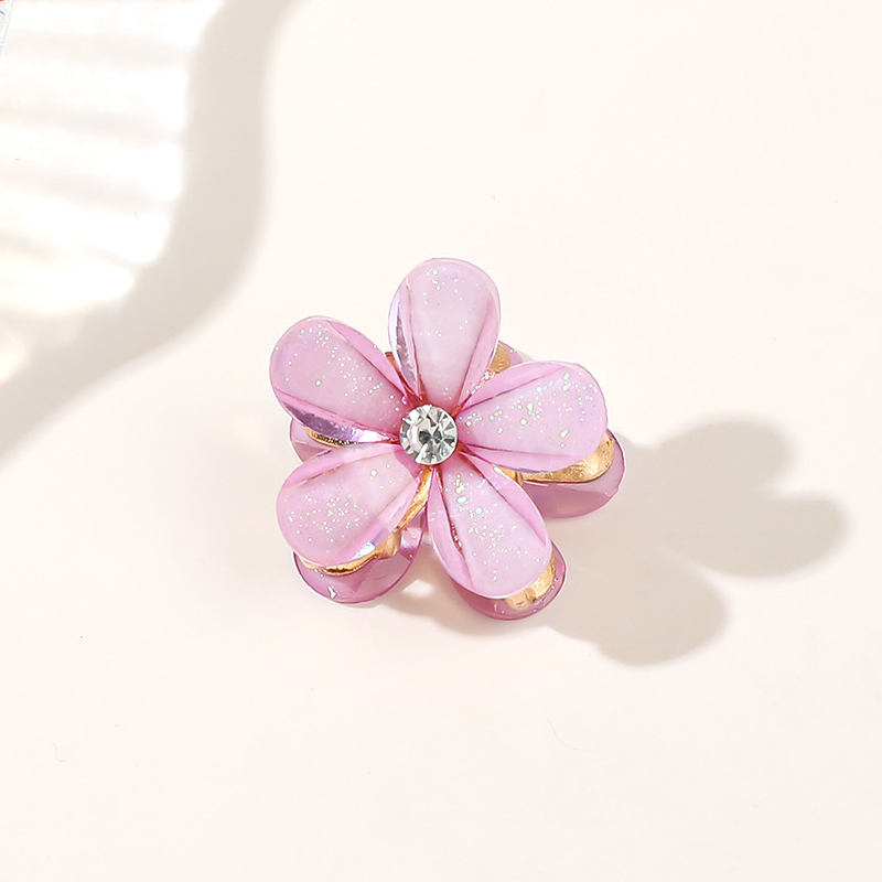 Small crystal clip -Pink purple