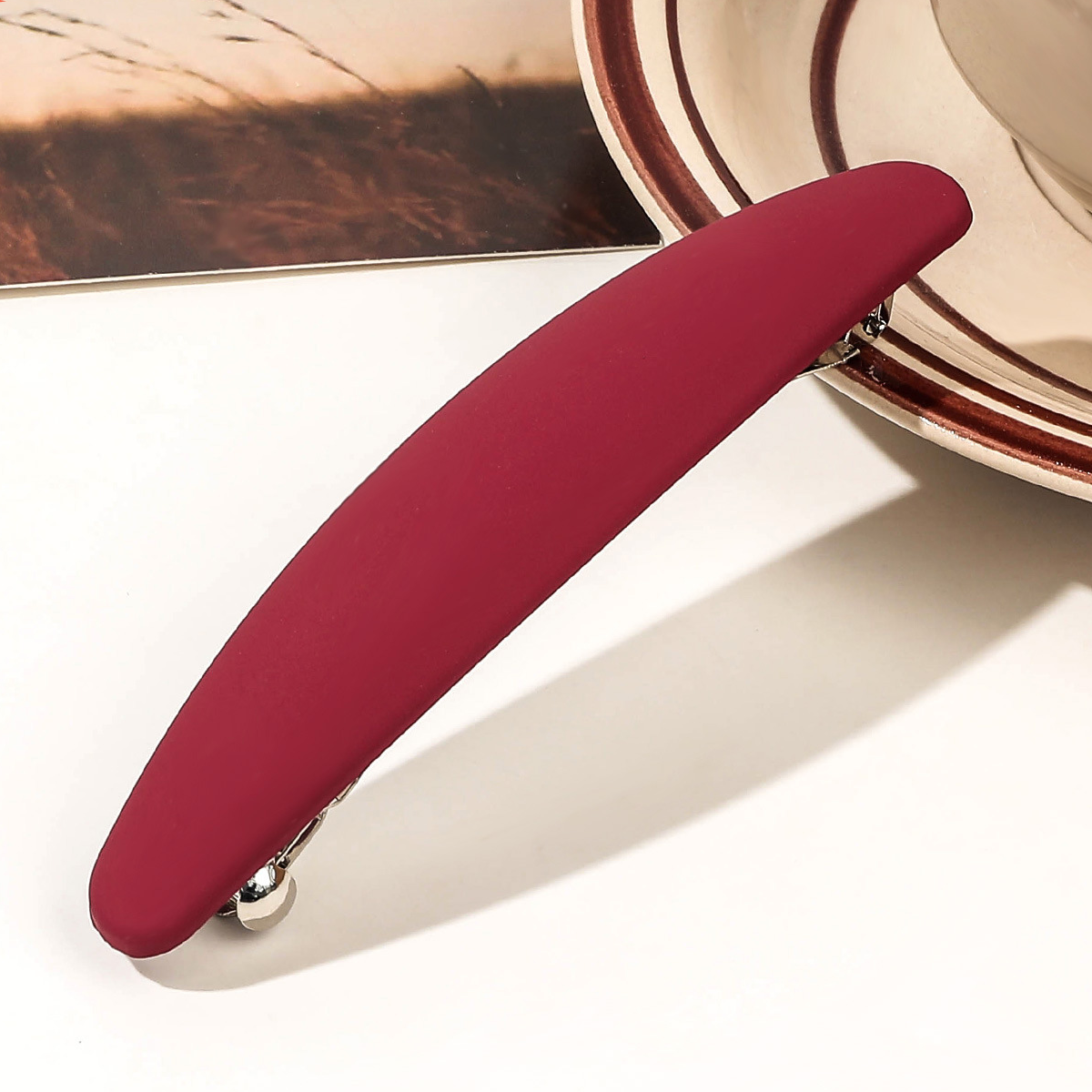 11:10.5cm Oval spring clip - Wine red