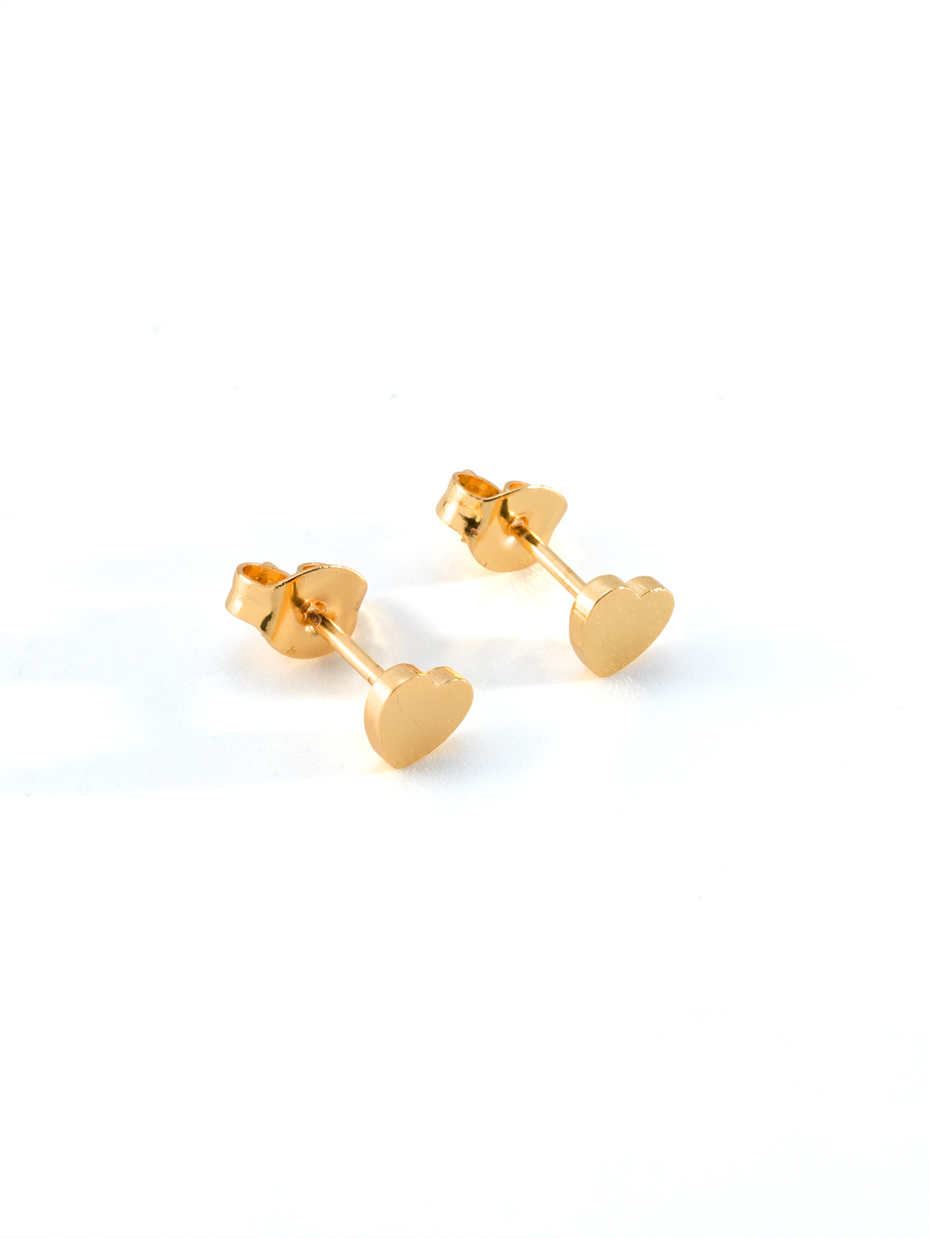 Love stud earrings golden