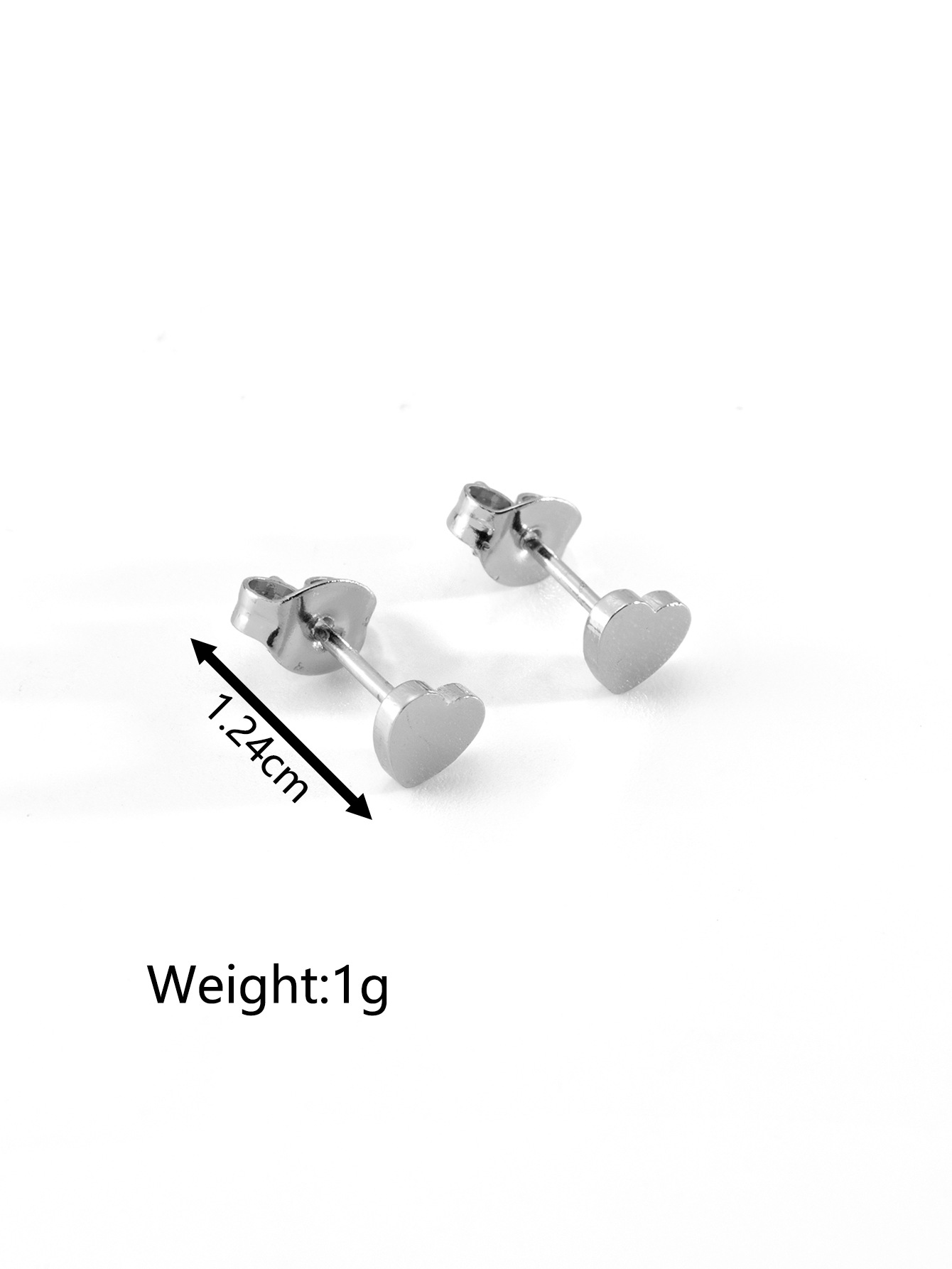 Love stud earrings steel color