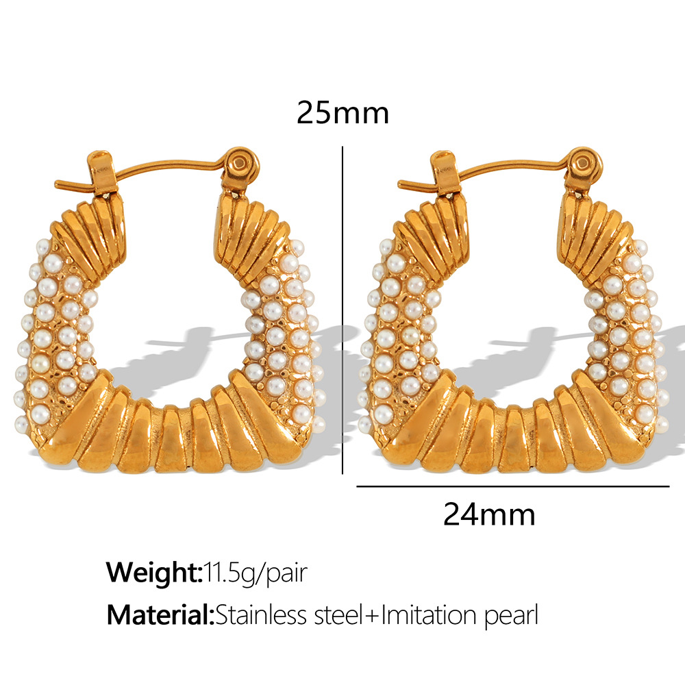 Rubber bead gold earrings