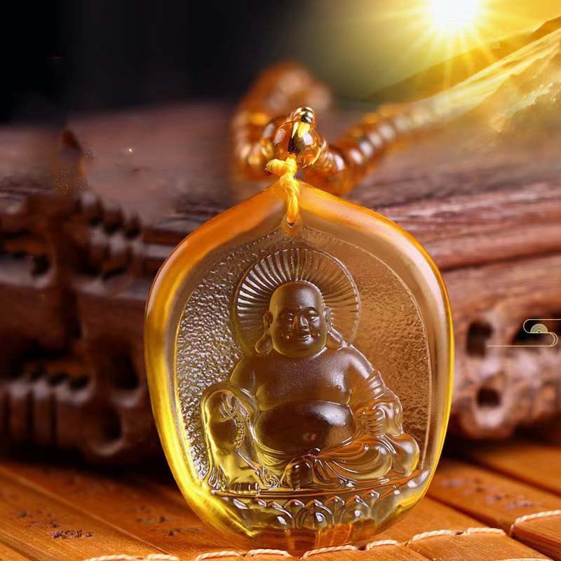 Yellow dripping Maitreya Buddha