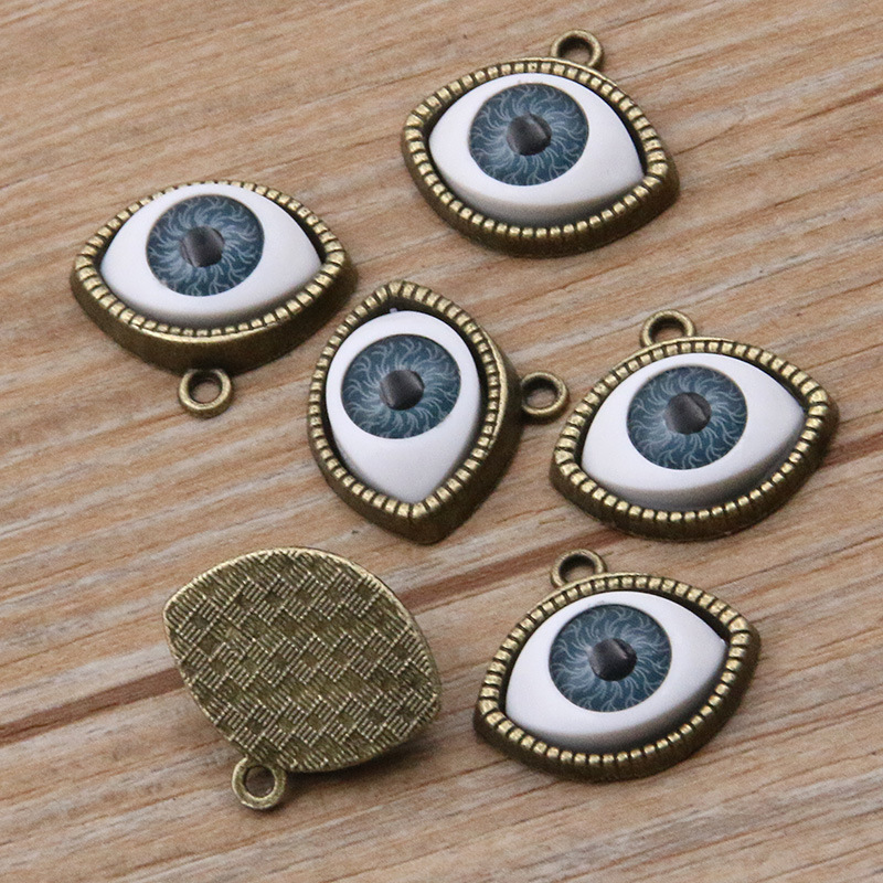 Antique bronze color -Navy blue eyes