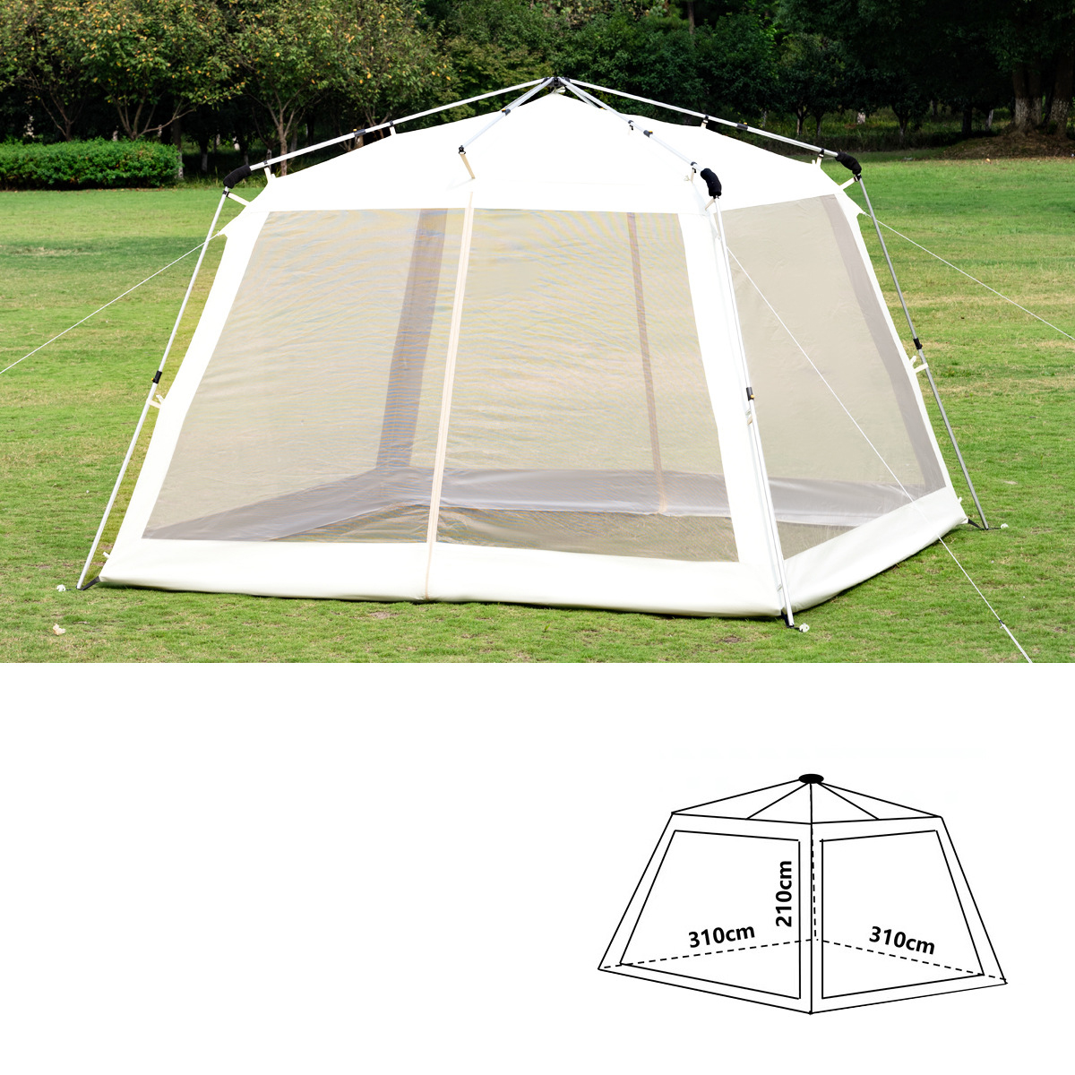 3.1*3.1*2.1 Beige gauze main tent