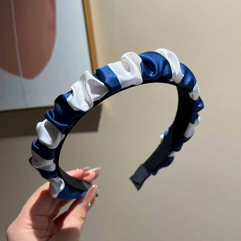 6:Dark blue matching pleated headband