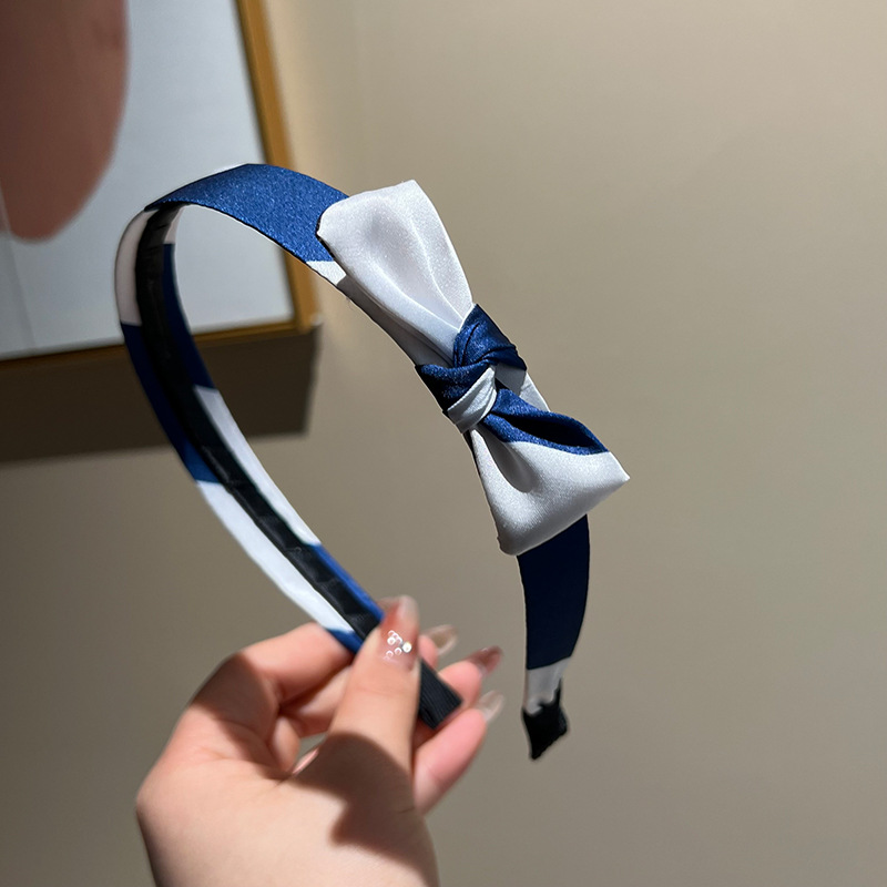 7:Dark blue matching side bow headband