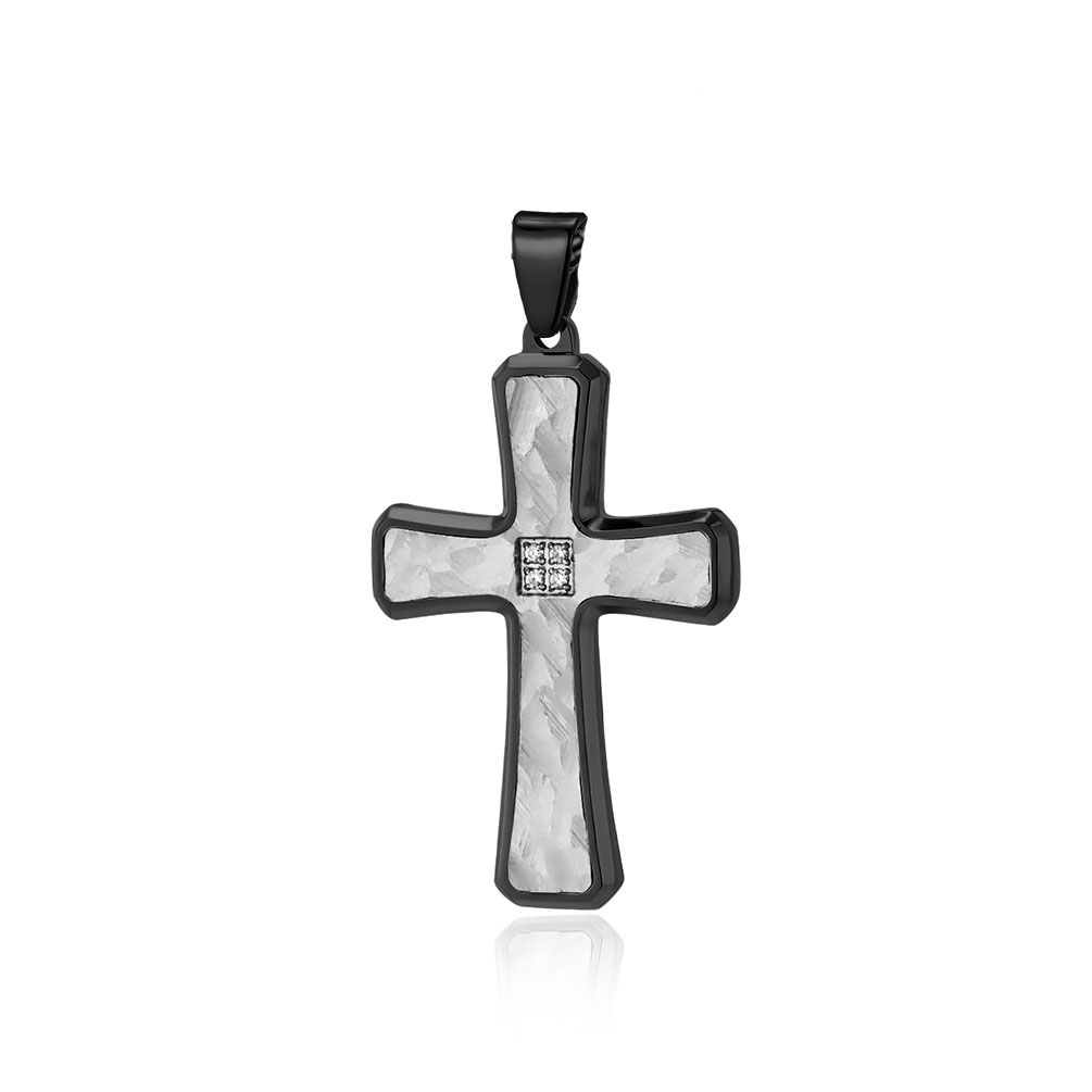 1:Single pendant black and steel