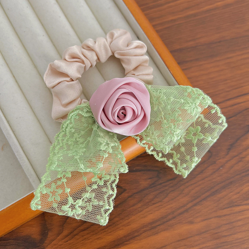 Green sheer bow scrunchie