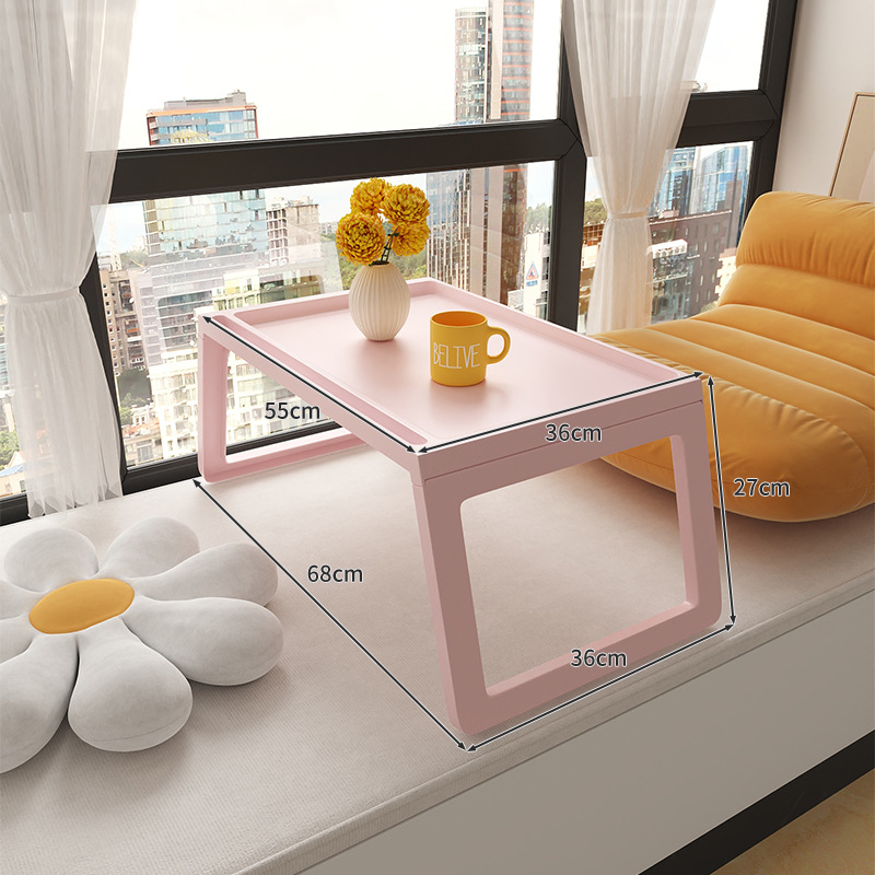 Bay window table pink