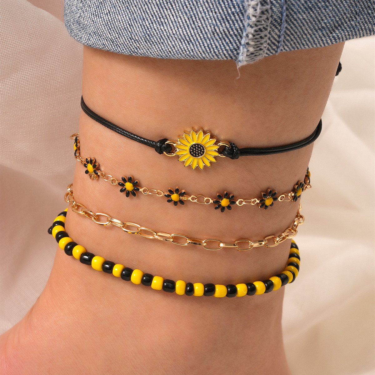 6:Black - anklet