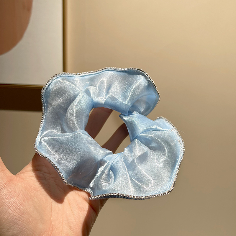 Blue mesh scrunchie