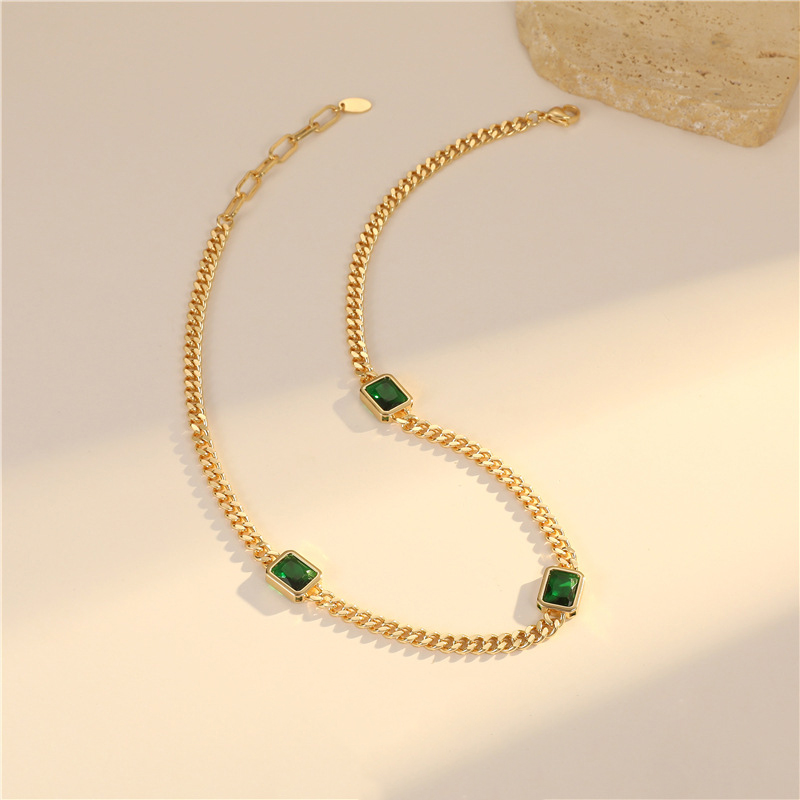 14K gold S-0241 Green zirconium