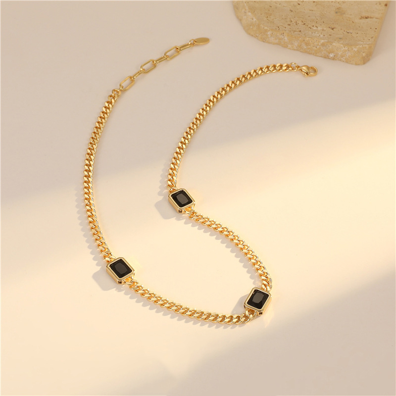 14K gold S-0241 black zirconium