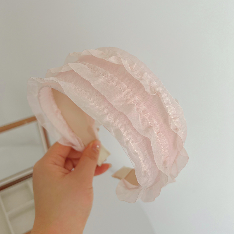 4:Light pink mesh headband with wide edge