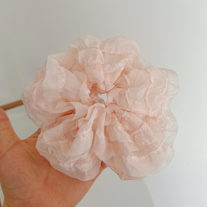 6:Light pink mesh scrunchie