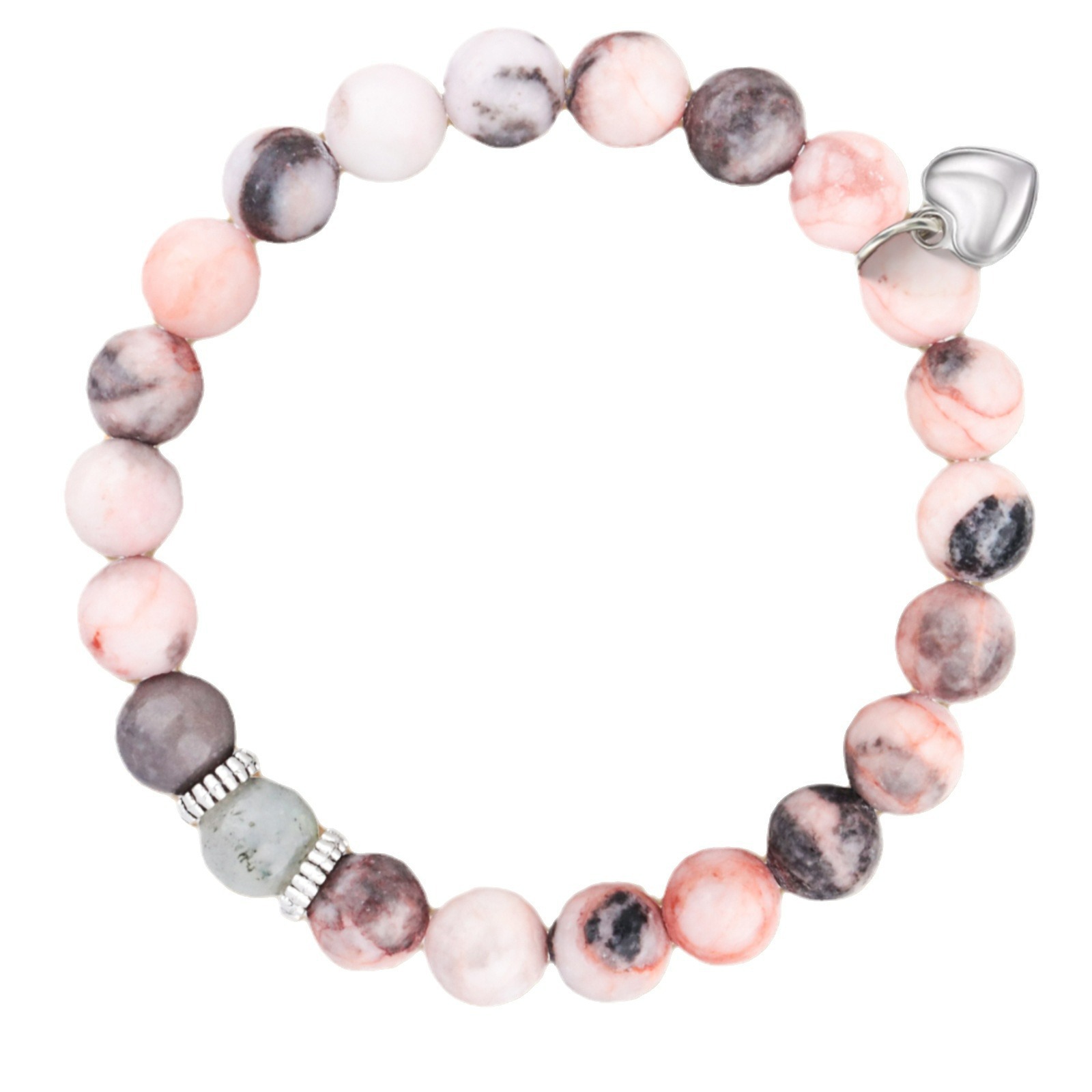 pink zebra Jasper sea opal without card