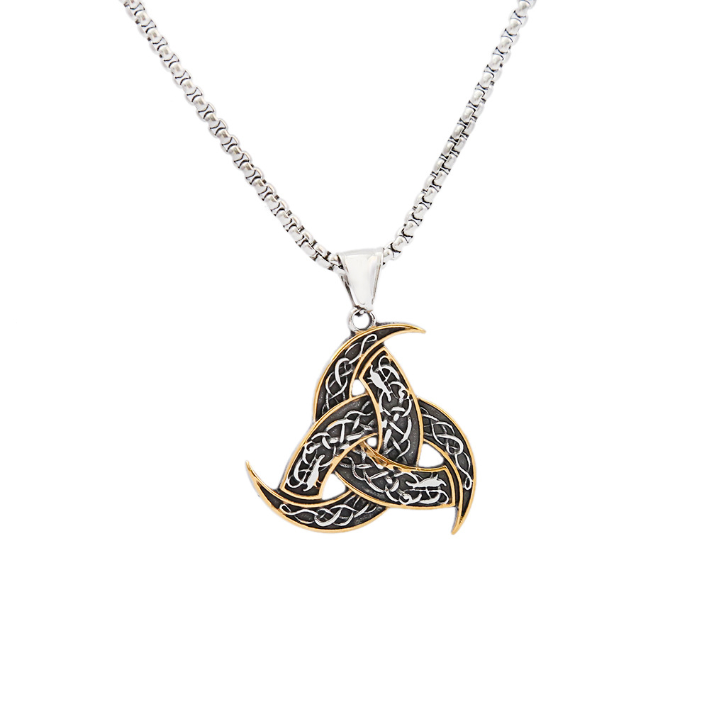 4:A gold pendant and a steel chain