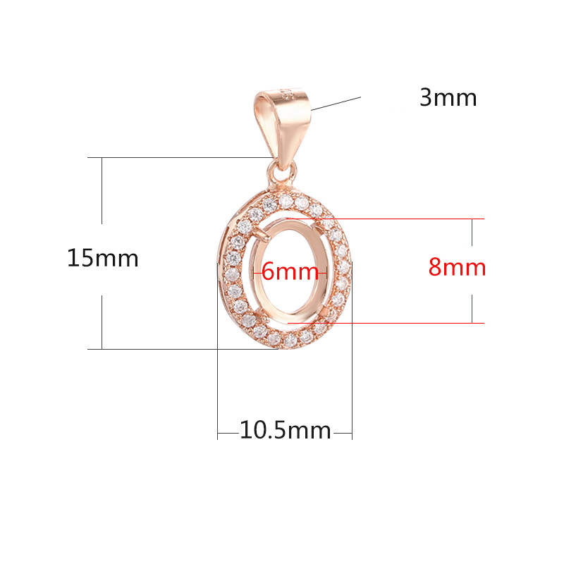 rose gold color 10.5x15mm