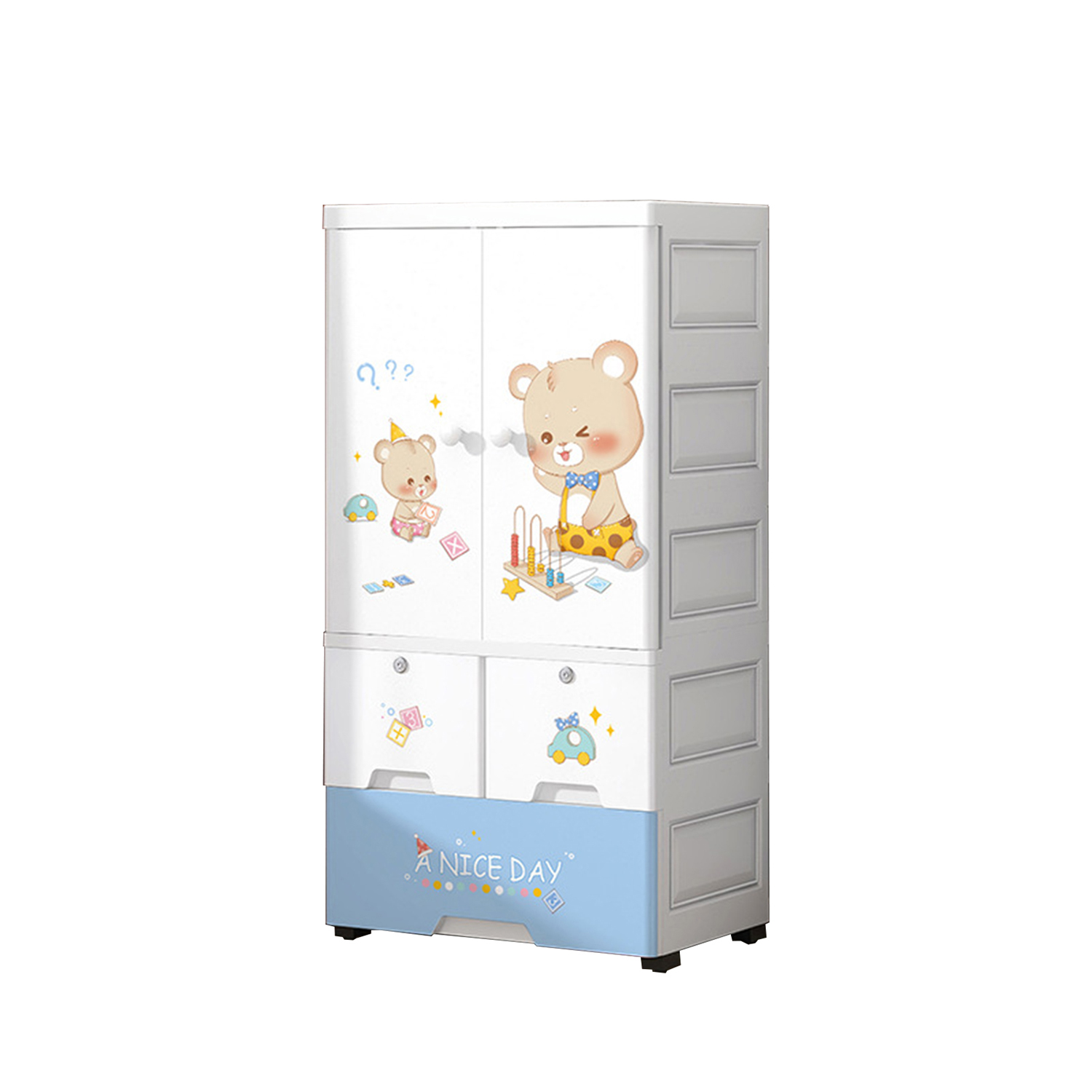 Dual purpose  2 drawer Bear baby send divider