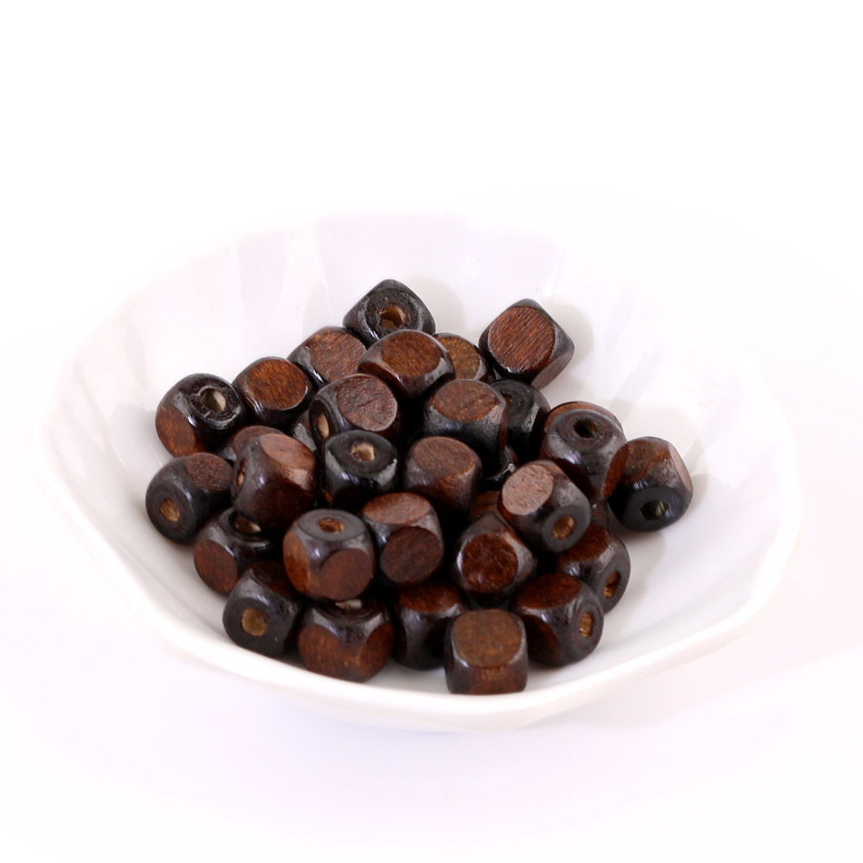 9:Wooden beads cube (Dark coffee)