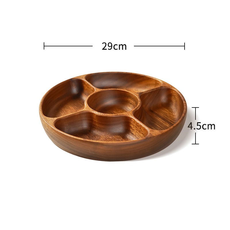 Round five-grid dry fruit tray 29x29x4.5CM