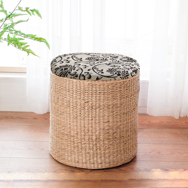 Round plaited monochrome (cloth cover) Large - diameter 38, height 41CM