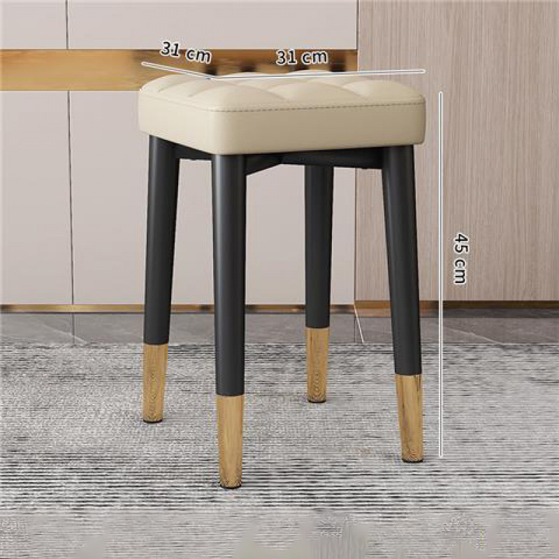 (Live - Napa leather) Black gold stool legs