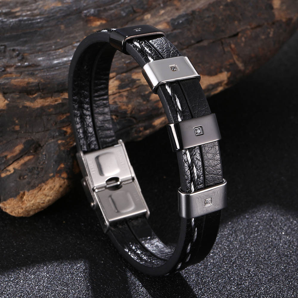 Black leather [steel black] 165mm [Inner circumfer