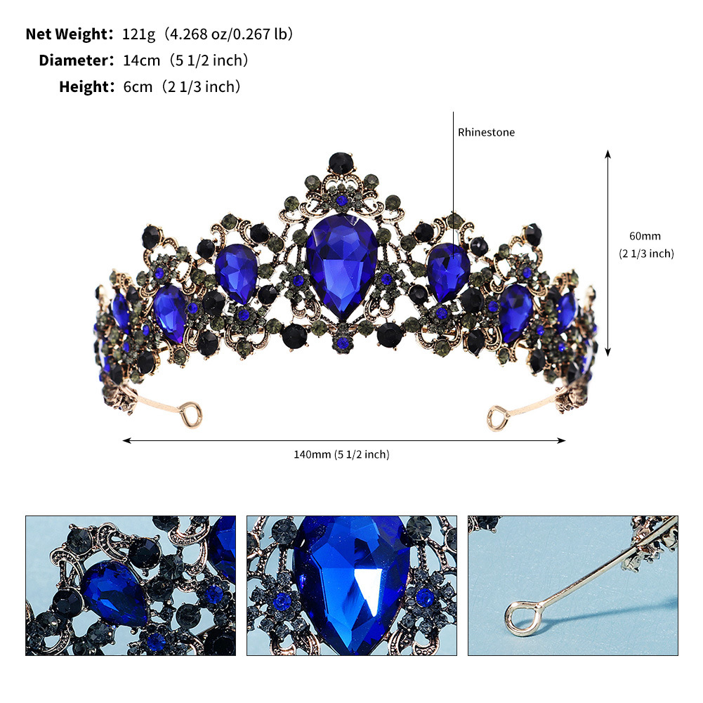 Antique gold blue diamond