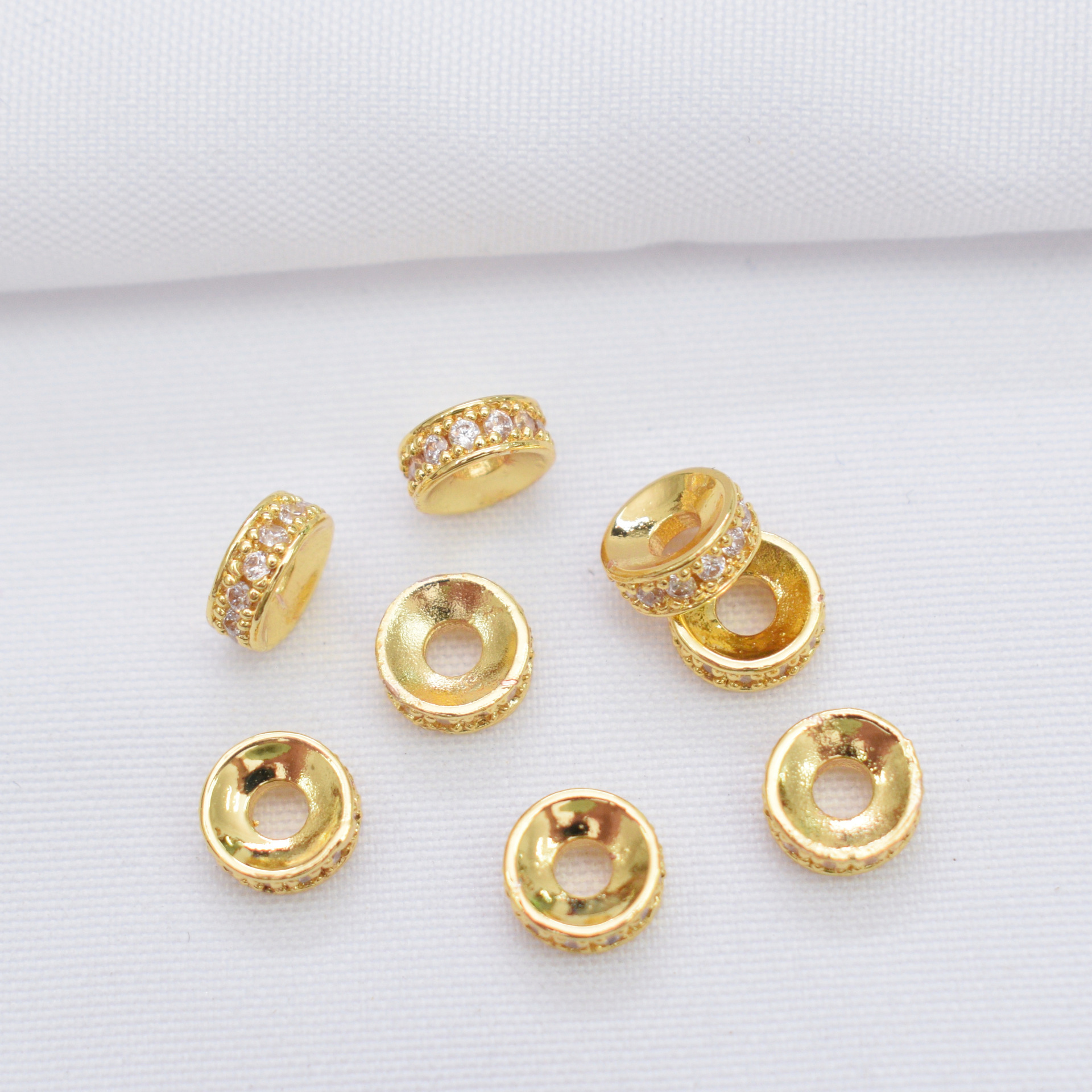 18k gold color 8mm