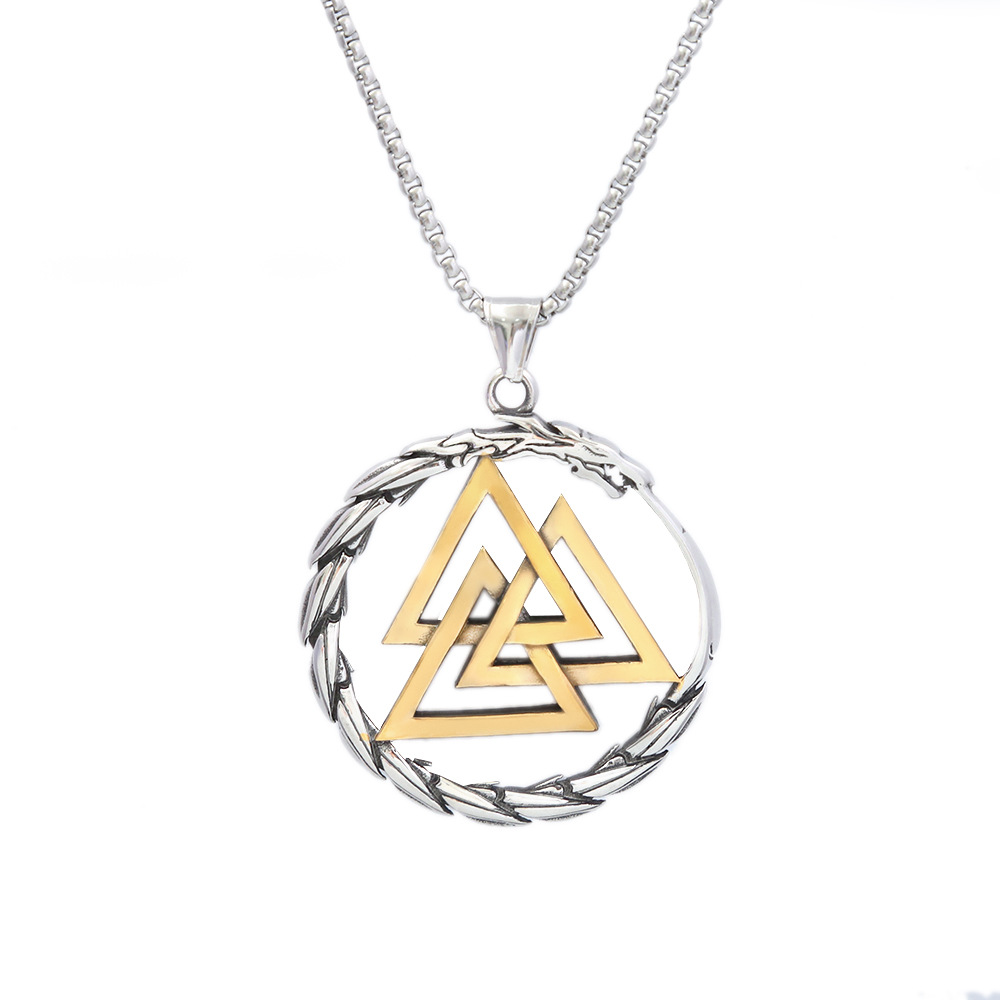 sliver and gold pendant + chain 