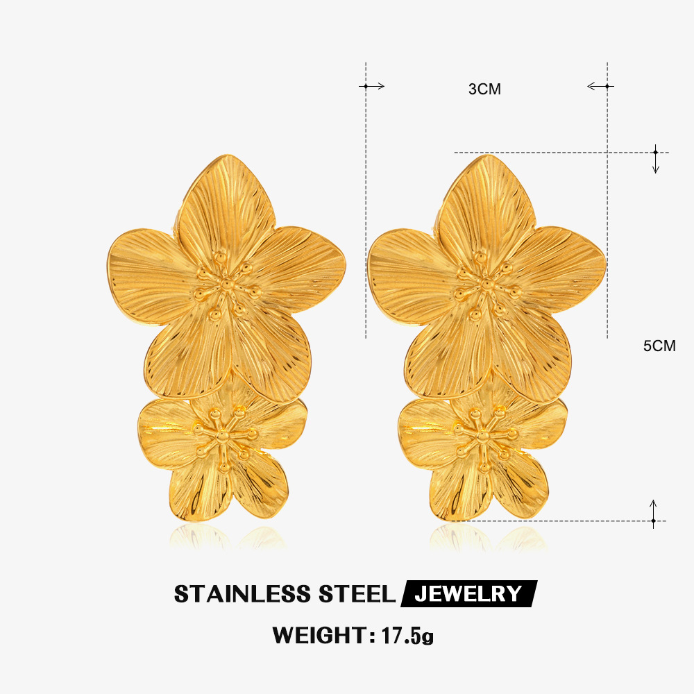 Double flower earrings