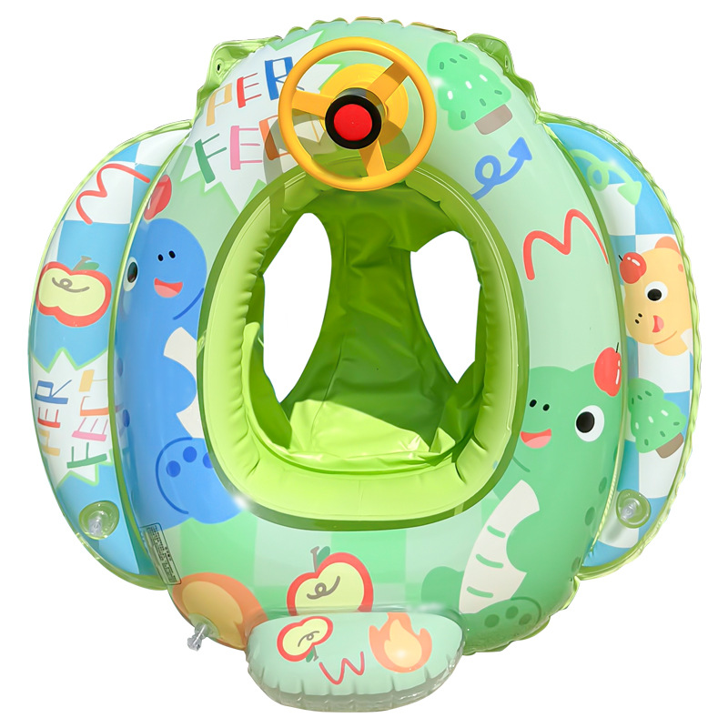 Green Dinosaur steering wheel boat - sponge bottom