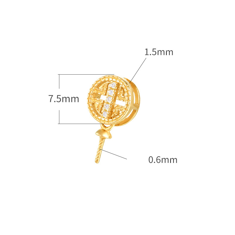 Needle style yellow gold