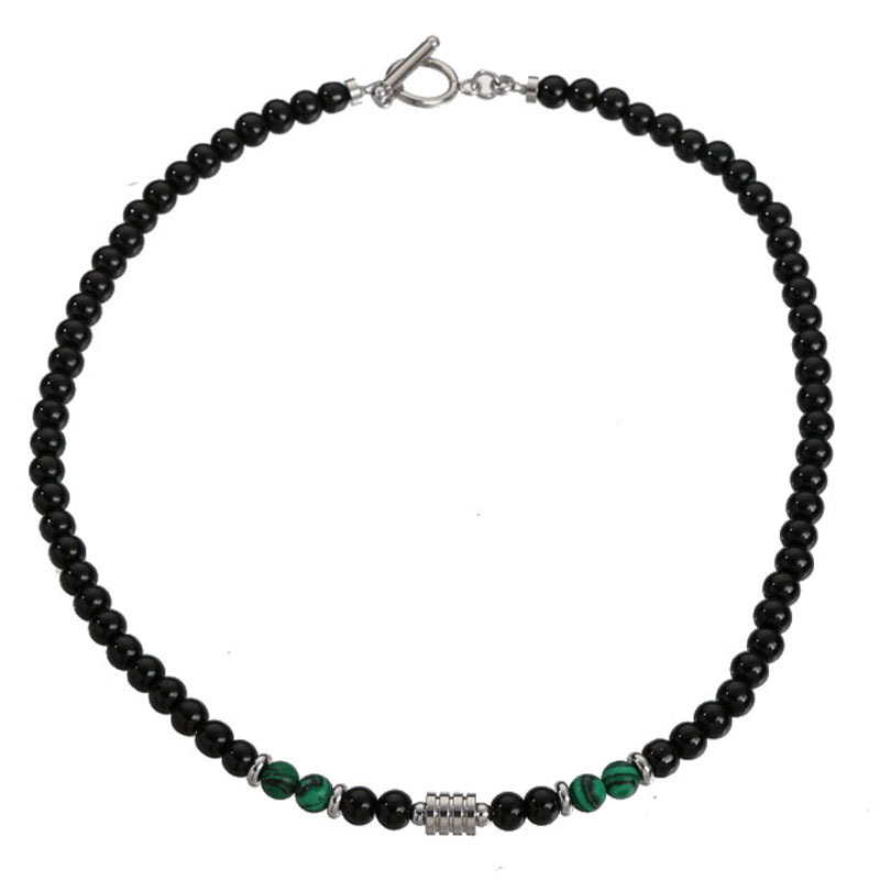 black glass and malachite