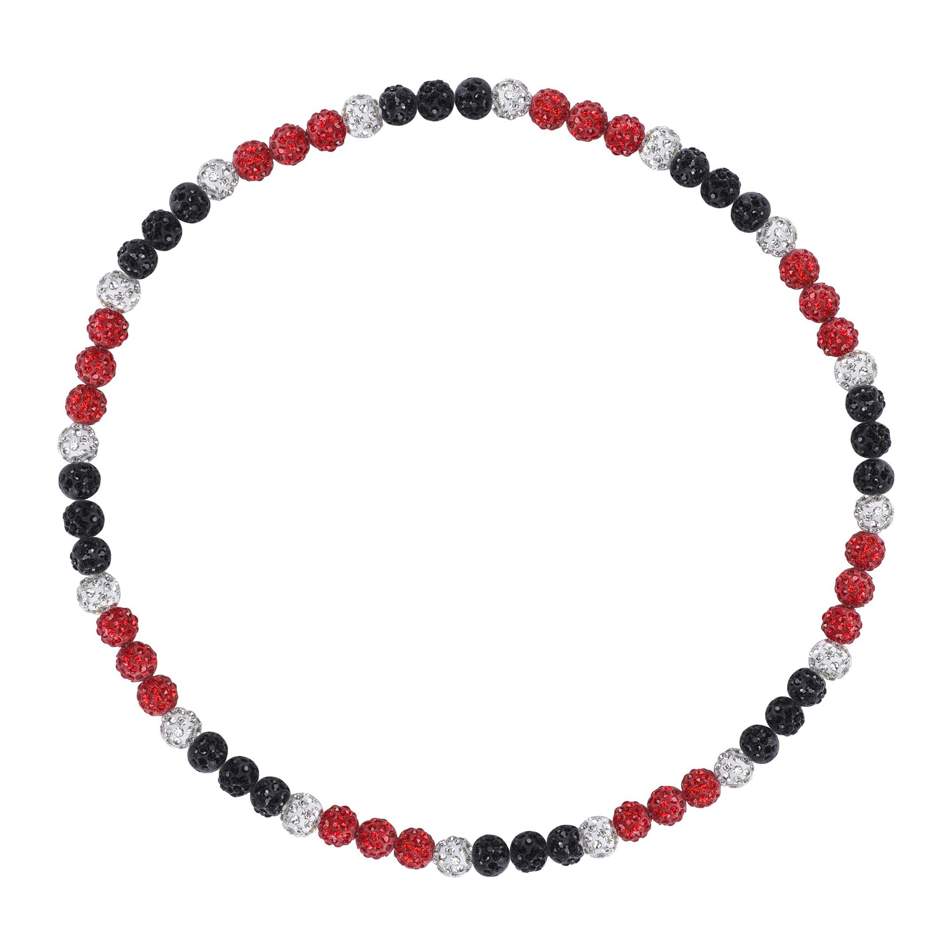 8mm black red white diamond