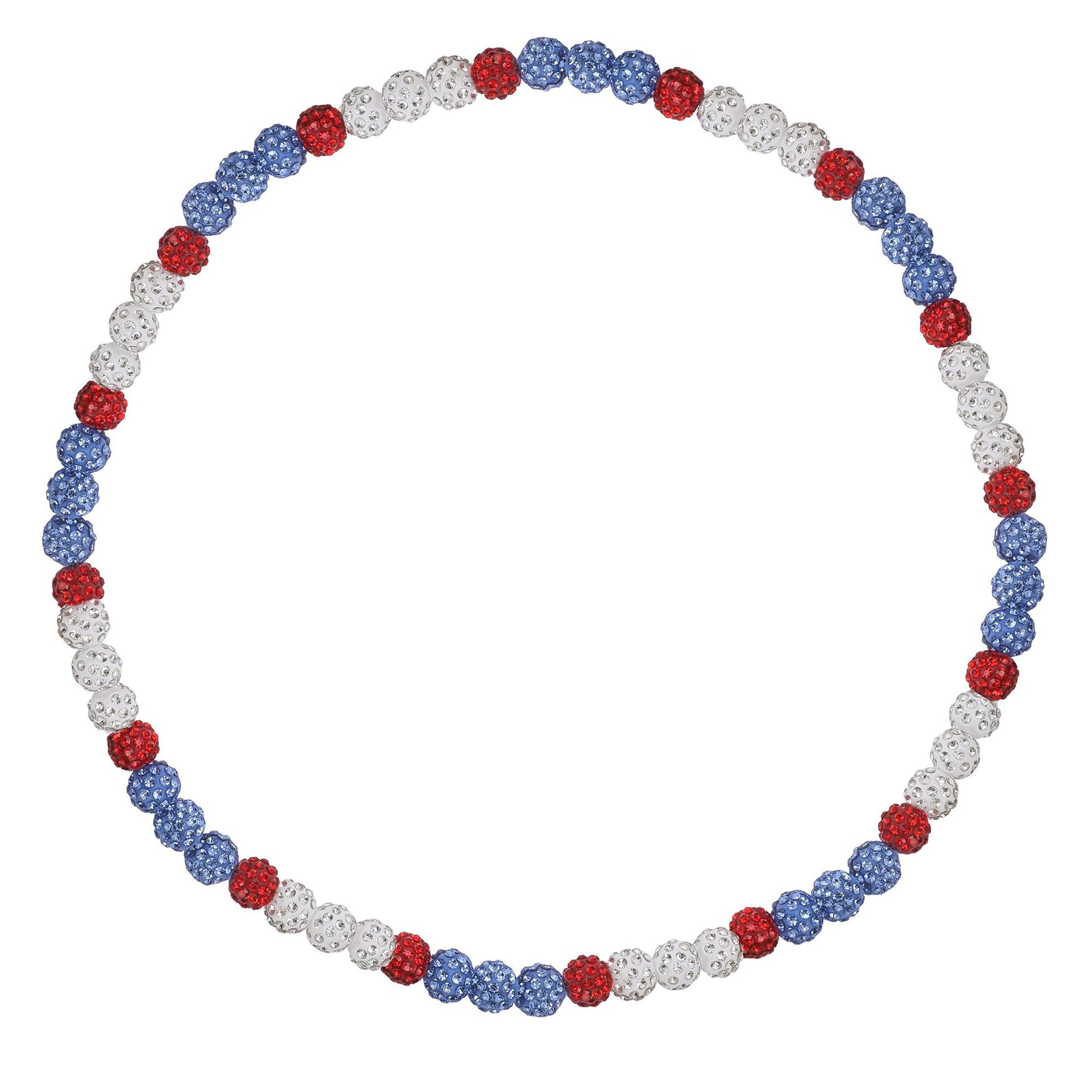 8mm red blue white diamond