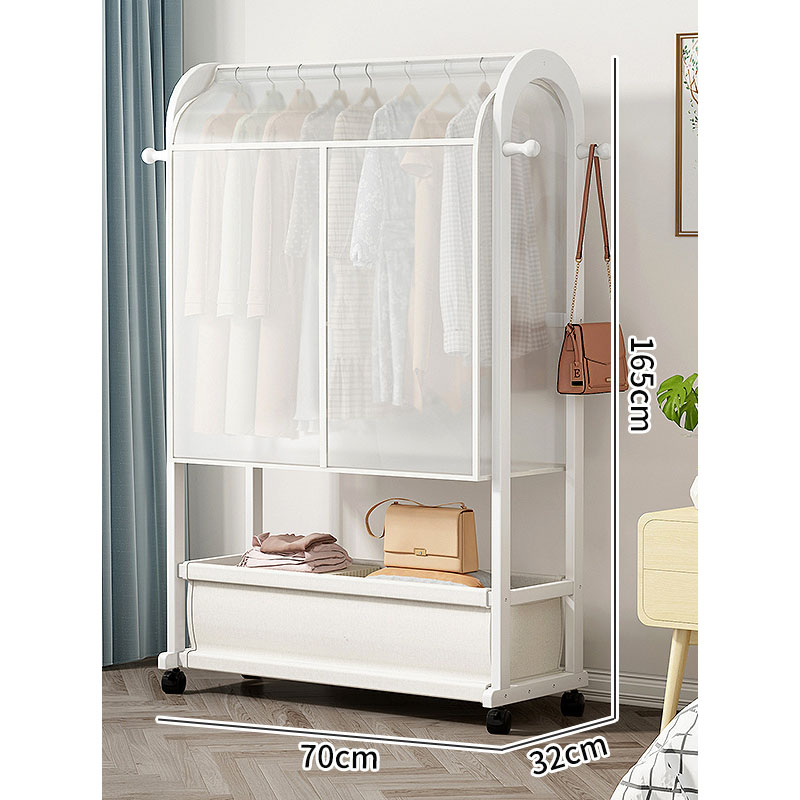 White 70-storage coat rack   dust cover