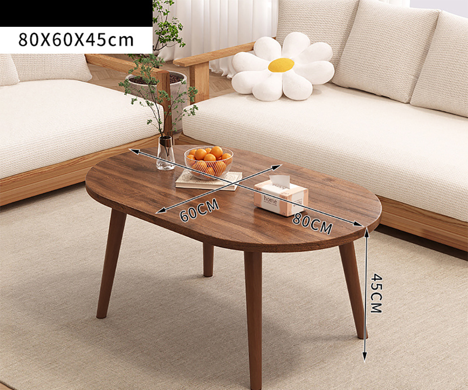 All solid wood oval without drawing 80*55*45 walnut color