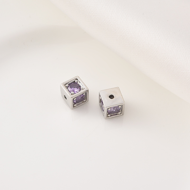 White gold purple zirconium