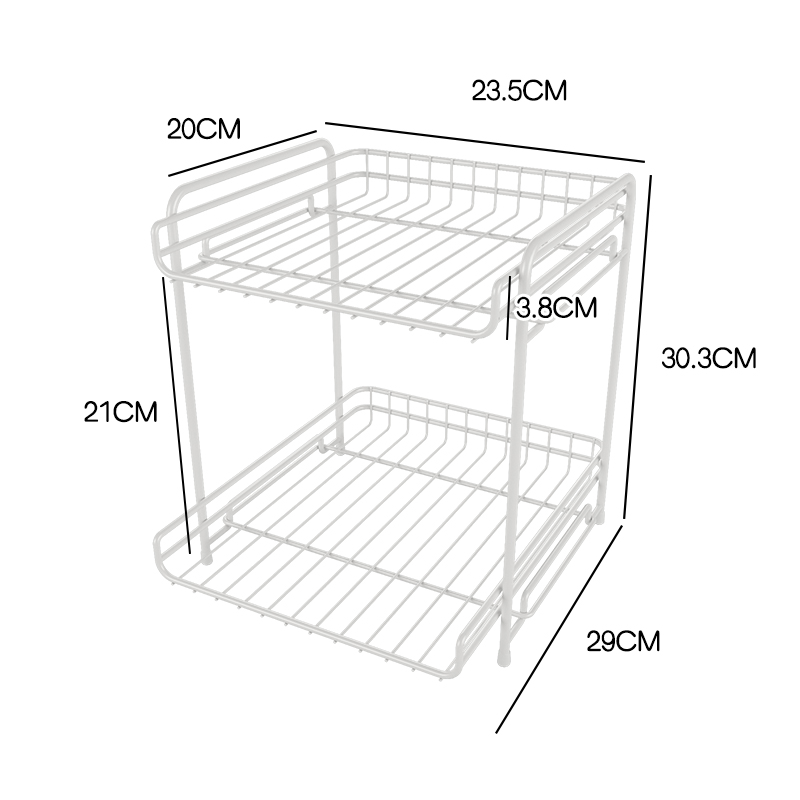 [basic] White medium double-decker